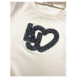 LIU JO felpa chiusa girocollo tint unita con stampa logo Panna per Bambina KF4025 PANNA LIU JO 
