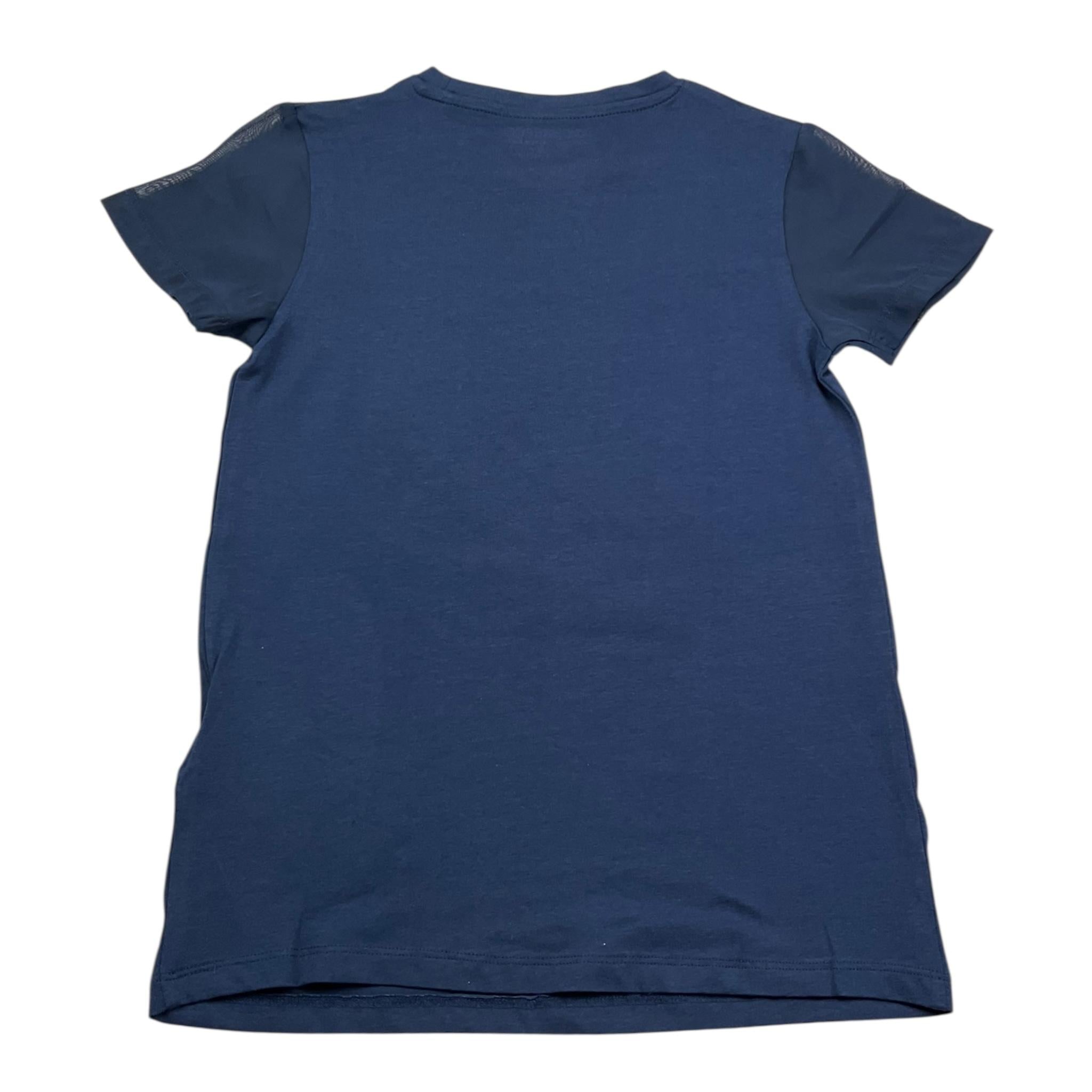 Guess T-Shirt Girocollo Tinta Unita con Stsmpa per Bambina J5RI35K6YW4 BLU GUESS 