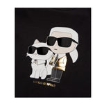 KARL LAGERFELD shirt girocollo tinta unita con stampa in contrasto Nero per Bambina Z30209 NERO KARL LAGERFELD 