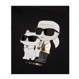 KARL LAGERFELD shirt girocollo tinta unita con stampa in contrasto Nero per Bambina Z30209 NERO KARL LAGERFELD 