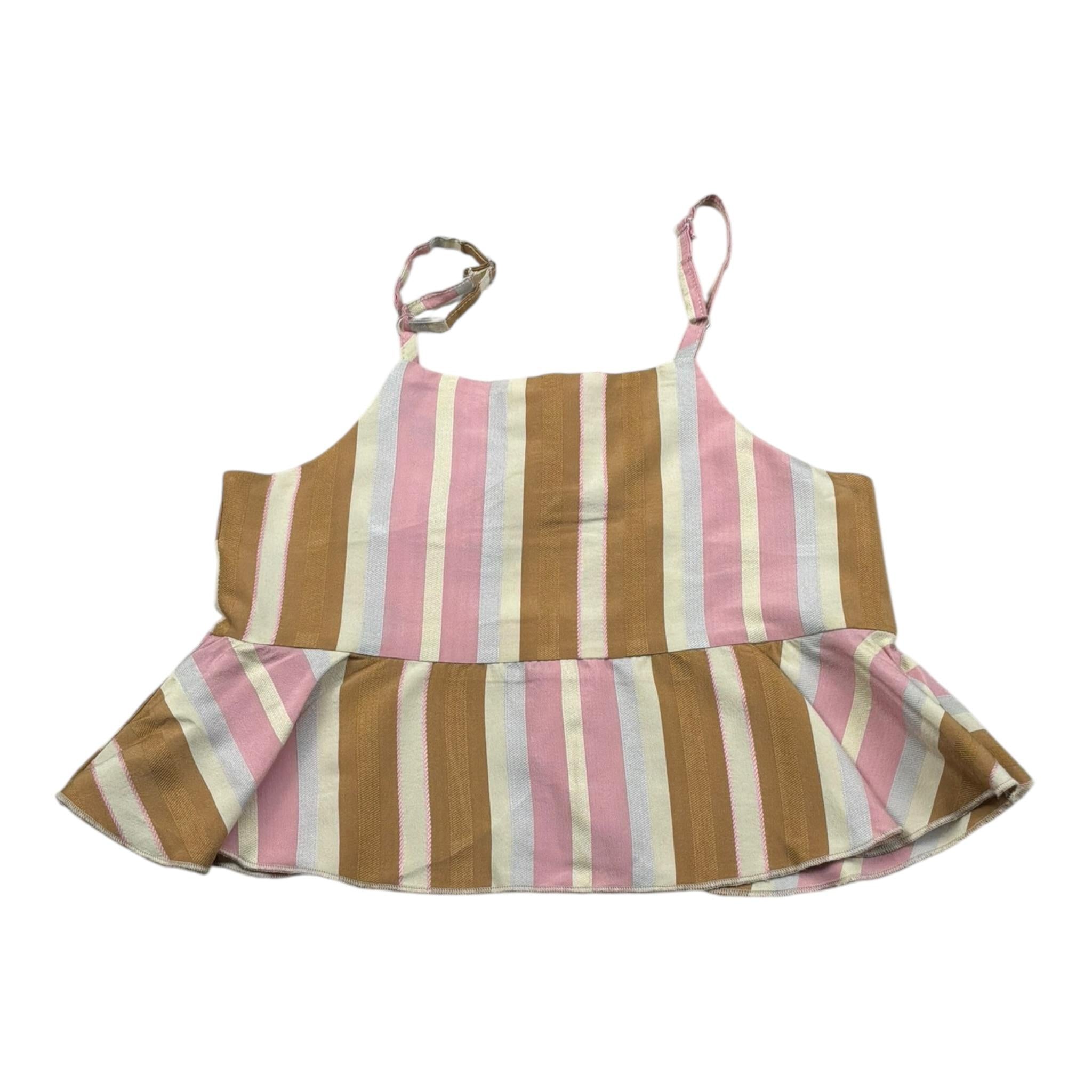 Kaos Top Tricolore con Fantasia A Righe per Bambina KA131 BEIGE KAOS 