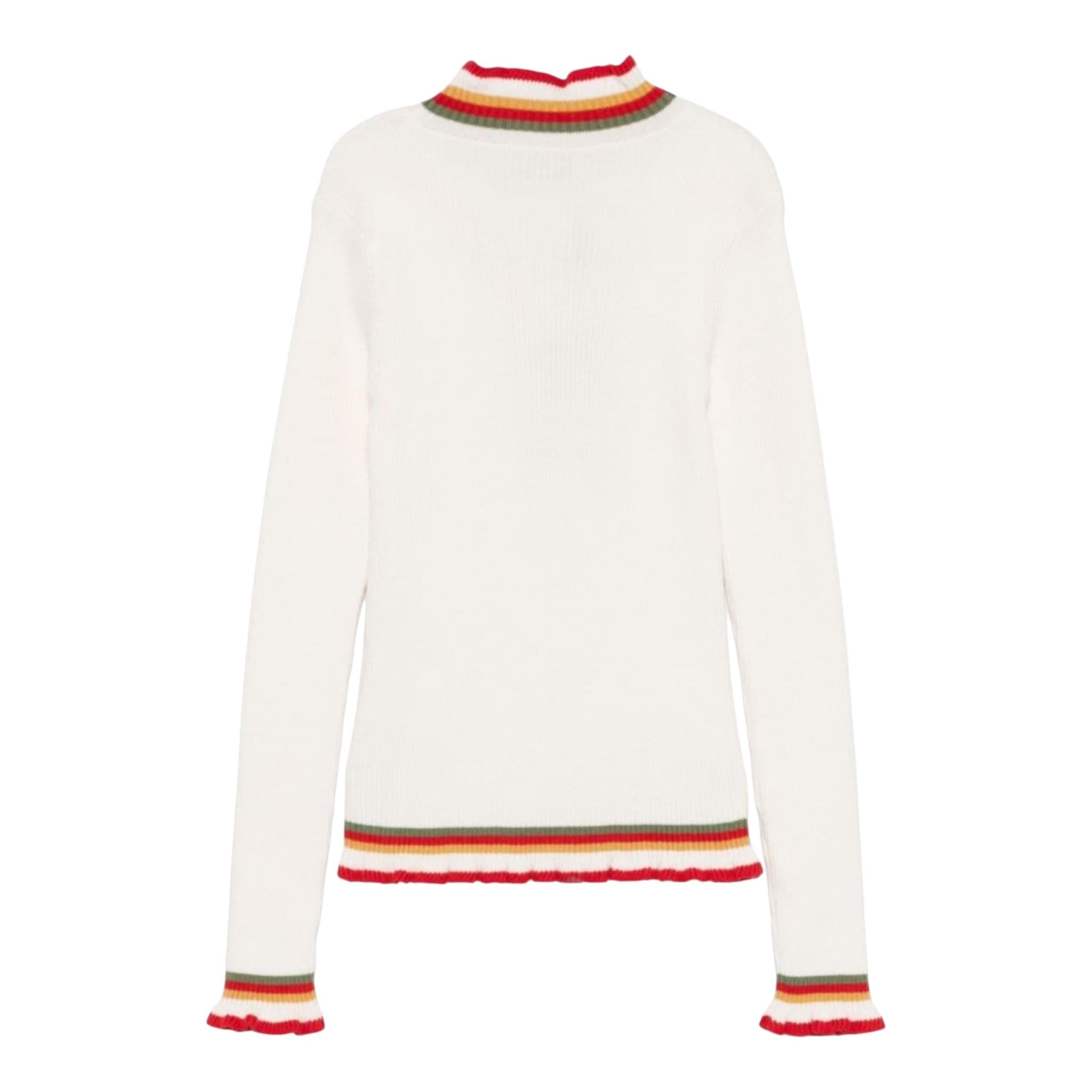 ETRO maglia tinta unita con profili in contrasto Bianco per Bambina GV9A30 BIANCO ETRO 