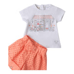 Minibanda Completo 2 Pezzi T-Shirt-Short  per Neonata 0B351XN BIANCO/SALMONE MINIBANDA 