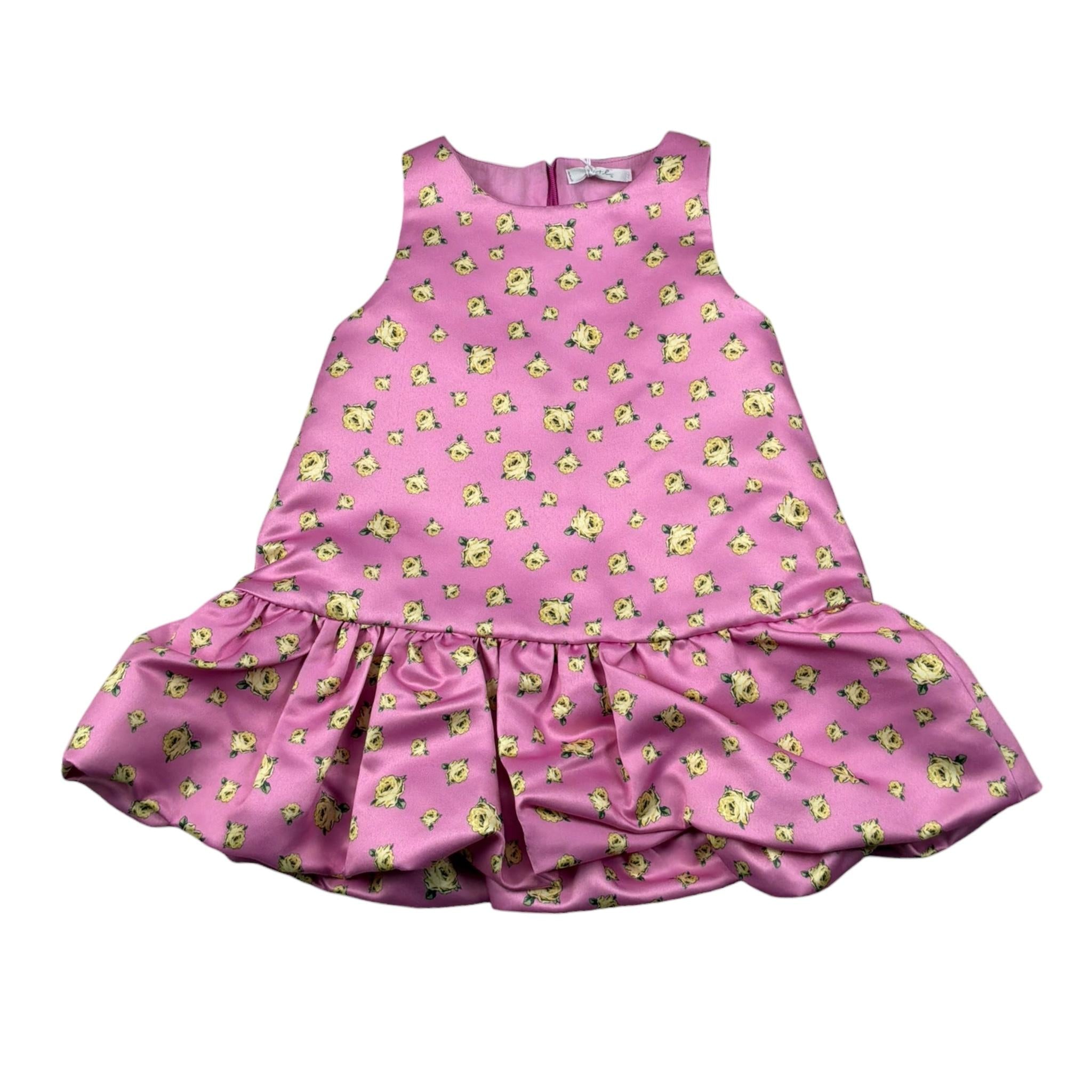 M+E' Abito Giromanica Tinta Unita Stampa Fantasia Floreale per Neonata UE1849N ROSA M+E' 