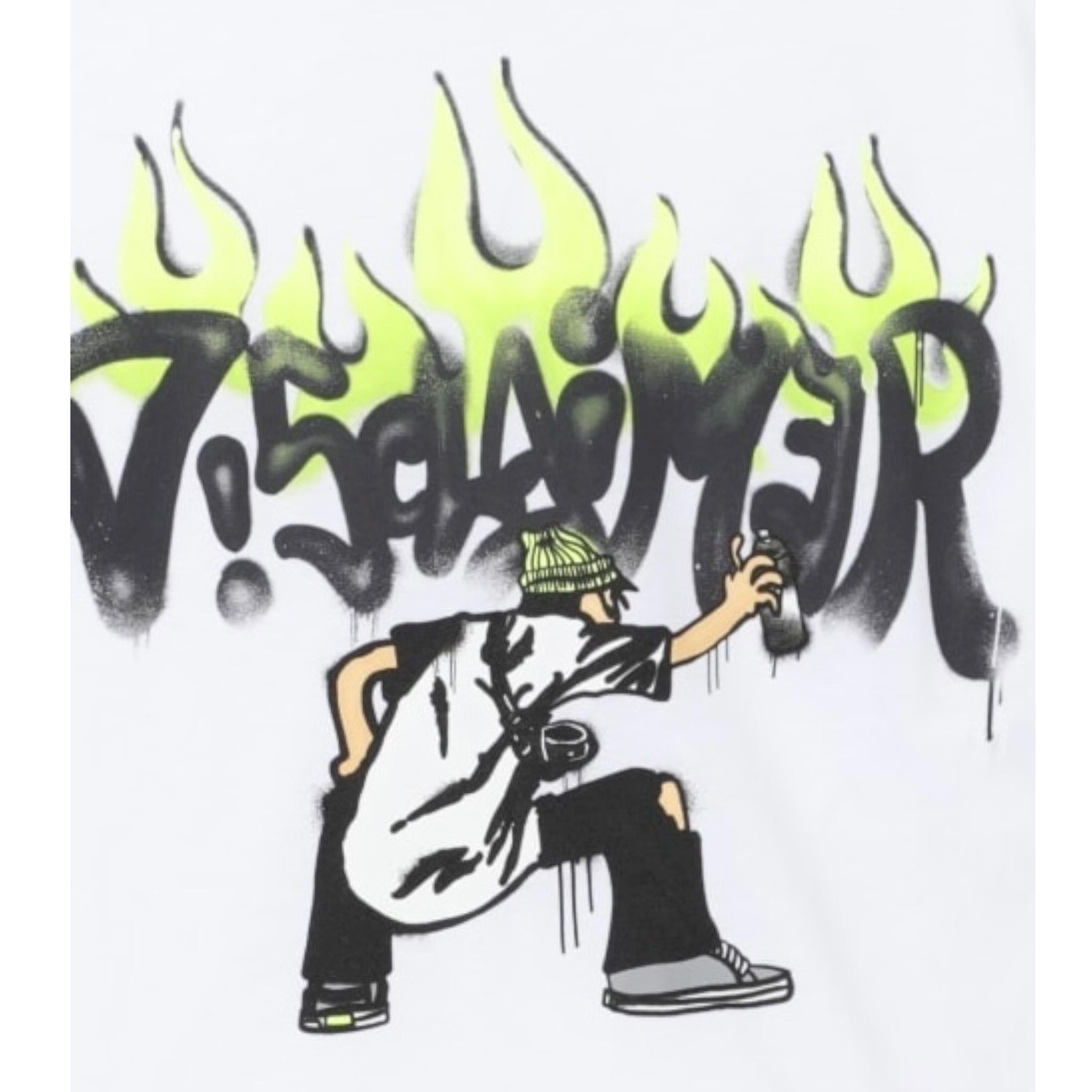Disclaimer T-Shirt Girocollo Tinta Unita con Stampe per Bambino 25EDK58419X BIANCO DISCLAIMER 