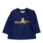 MOSCHINO shirt tinta unita girocollo con stampa Blu per Neonato MWO00R BLU MOSCHINO 