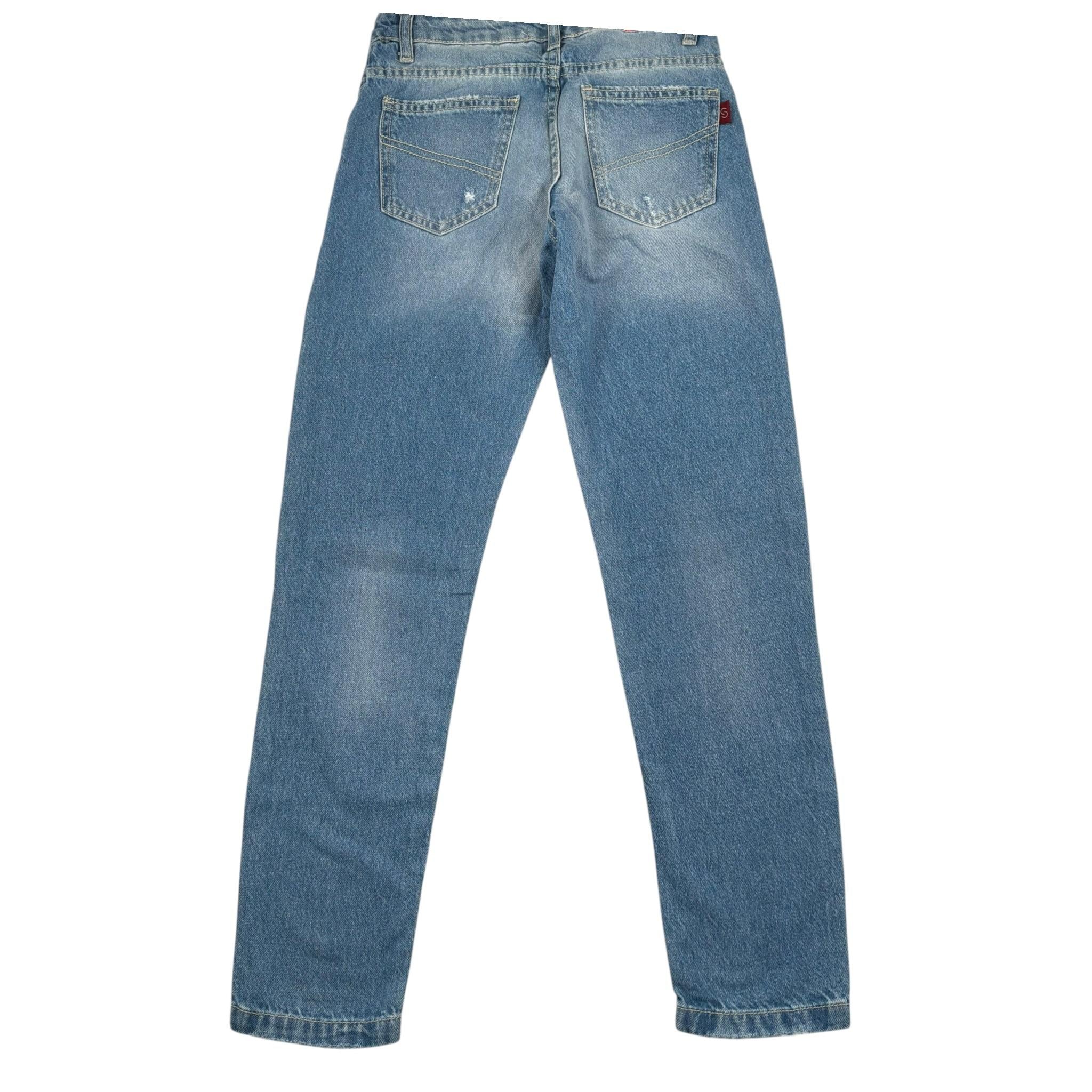 Siviglia Jeans Tinta Unita con Strappi per Bambino SVJPT17237 AZZURRO SIVIGLIA 