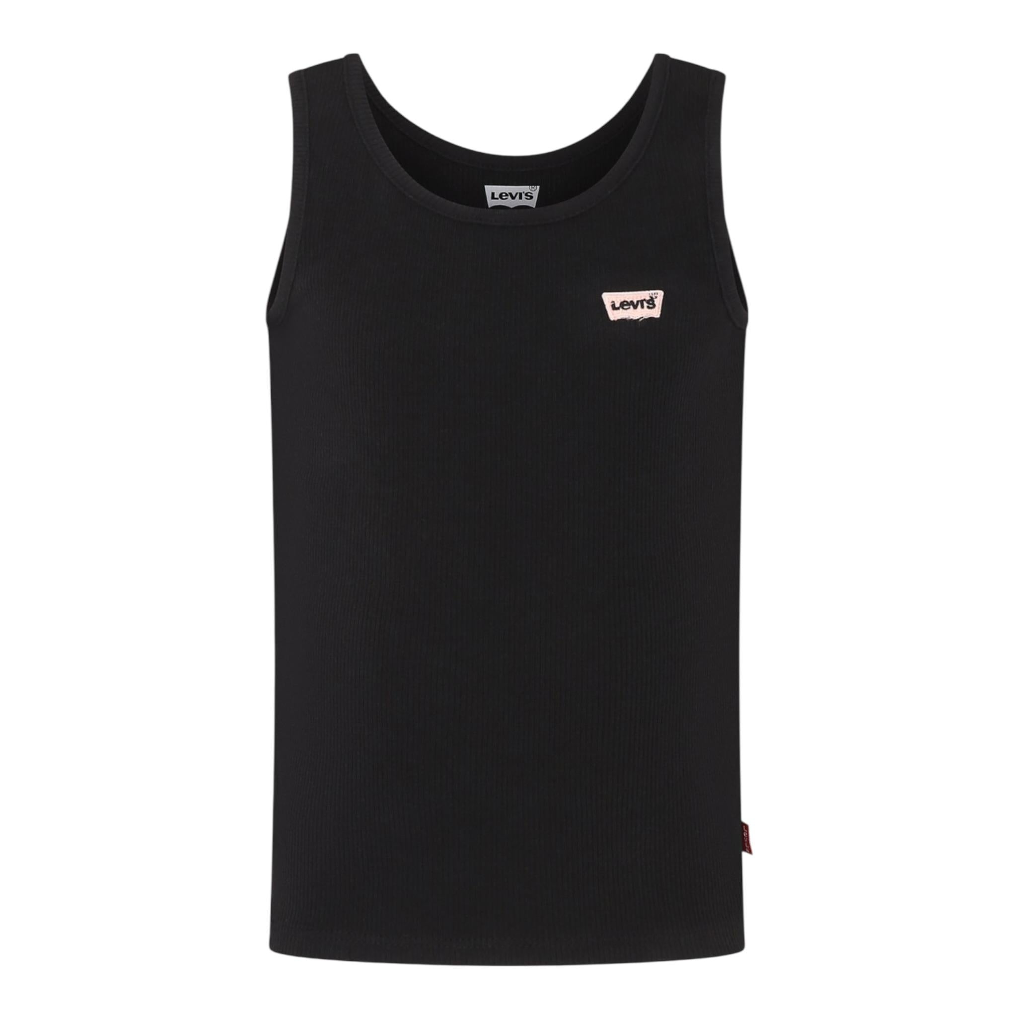 Levi'S Canotte Girocollo Tinta Unita con Logo per Bambina 3EK116 NERO LEVI'S 