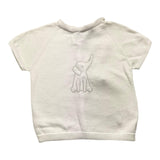 Wedoble Weißes gestricktes T-Shirt mit halben Ärmeln für Babys