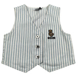Moschino Gilet Tinta Unita Fantasia A Righe per Bambino HDN001 BIANCO MOSCHINO 