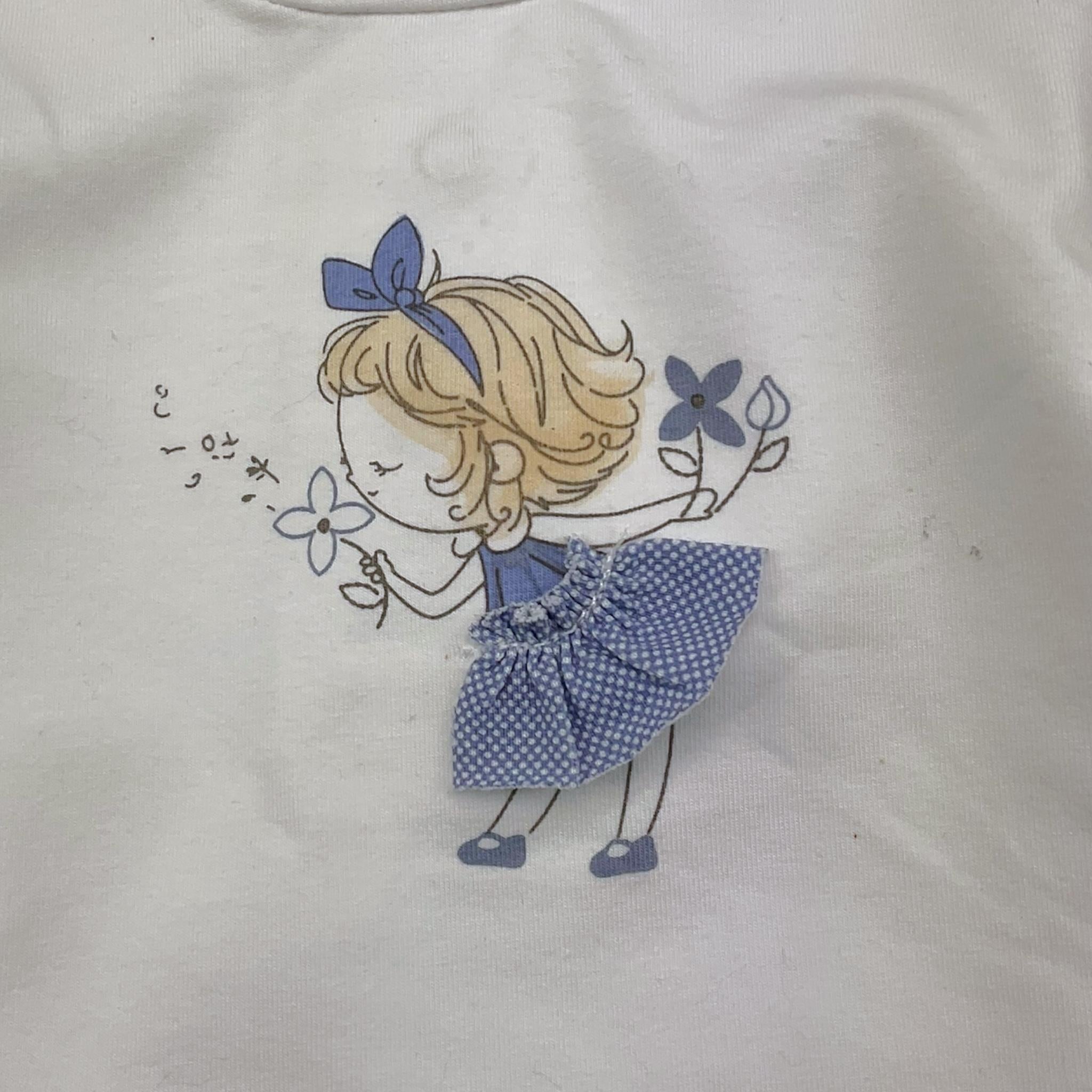 MINI BANDA shirt tinta unita girocollo con stampa Bianco per Neonata 36737 BIANCO MINI BANDA 