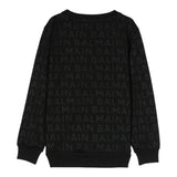BALMAIN felpa chiusa girocollo tinta unita cn logo Nero per Bambino BT4P90 NERO BALMAIN 