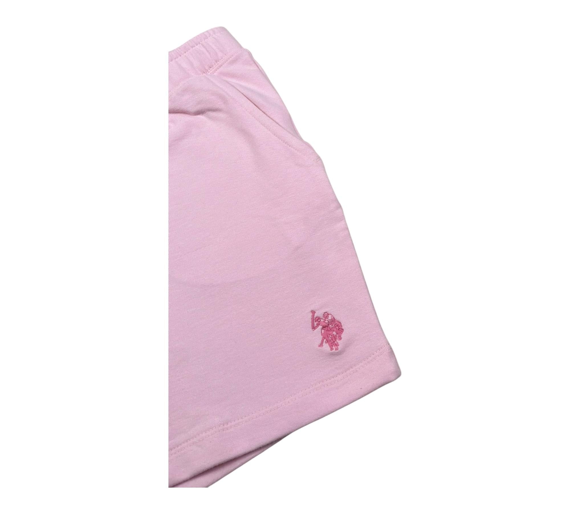 U.S. Polo Assn Short Tinta Unita con Logo per Bambina US41631 ROSA U.S. POLO ASSN 