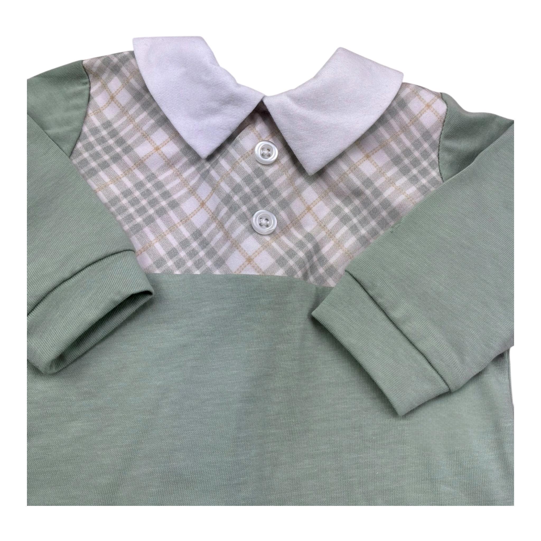 Isabel & Martinez Completo 2 Pezzi Shirt-Ghettina Tinta Unita per Neonato IM25N472 VERDE ISABEL & MARTINEZ 