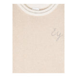 ELEVENTY maglia girocollo tinta unita con profili in contrasto Panna per Bambino EV9P00 PANNA ELEVENTY 