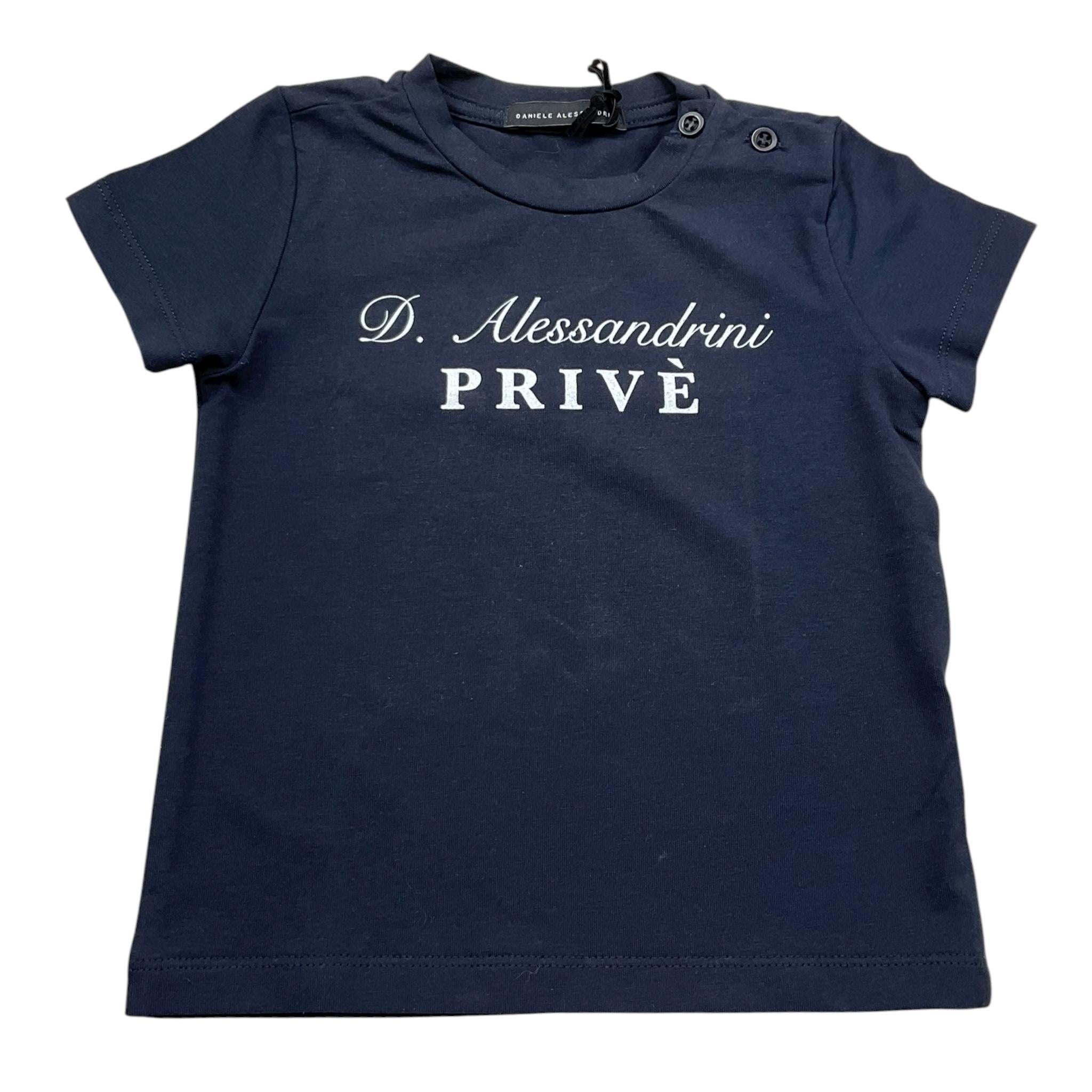 Daniele Alessandrini T-Shirt Girocollo Tinta Unita con Logo per Neonato 1296M0904 BLU DANIELE ALESSANDRINI 