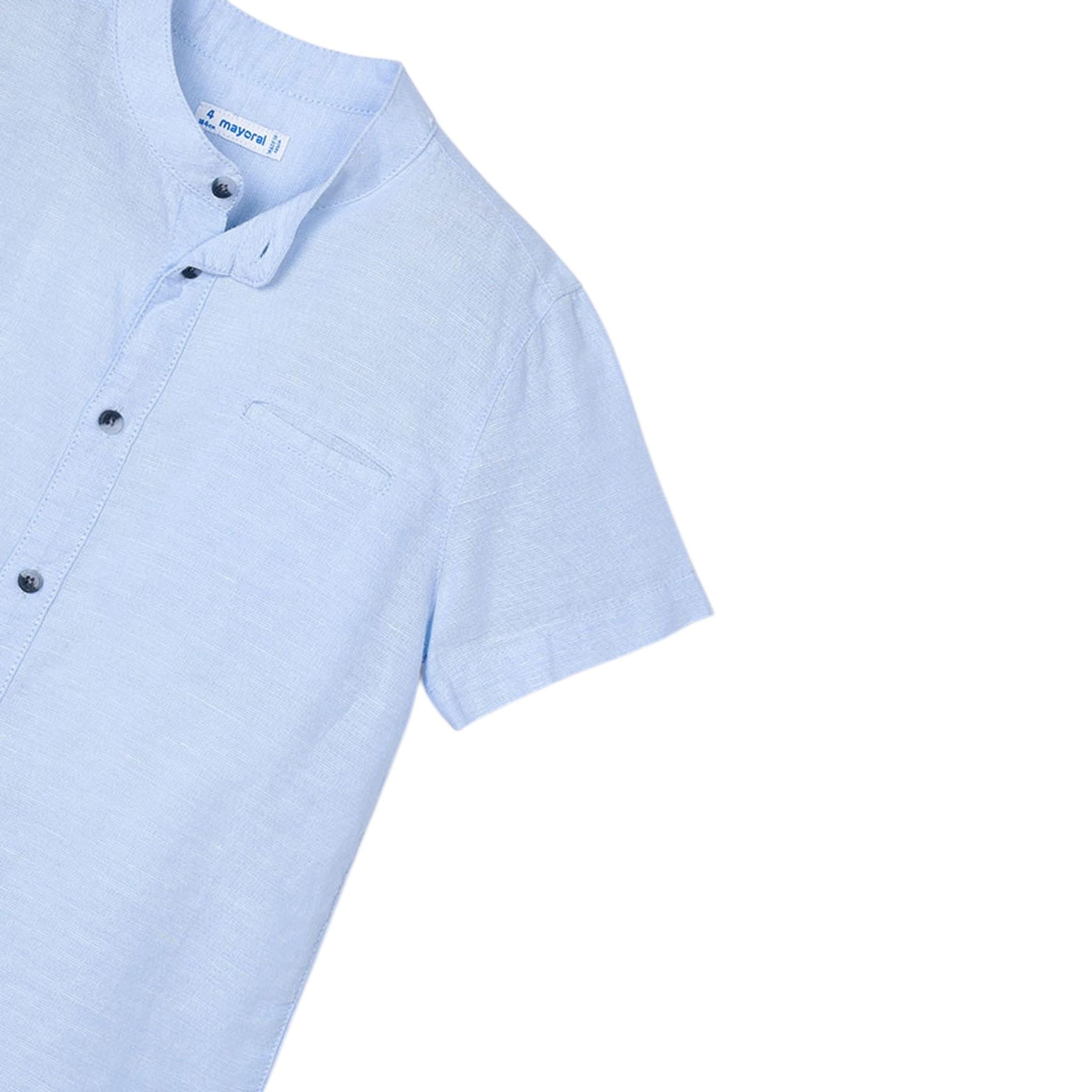 Mayoral Camicia Mezza Manica Tinta Unita per Bambino 3113 AZZURRO MAYORAL 