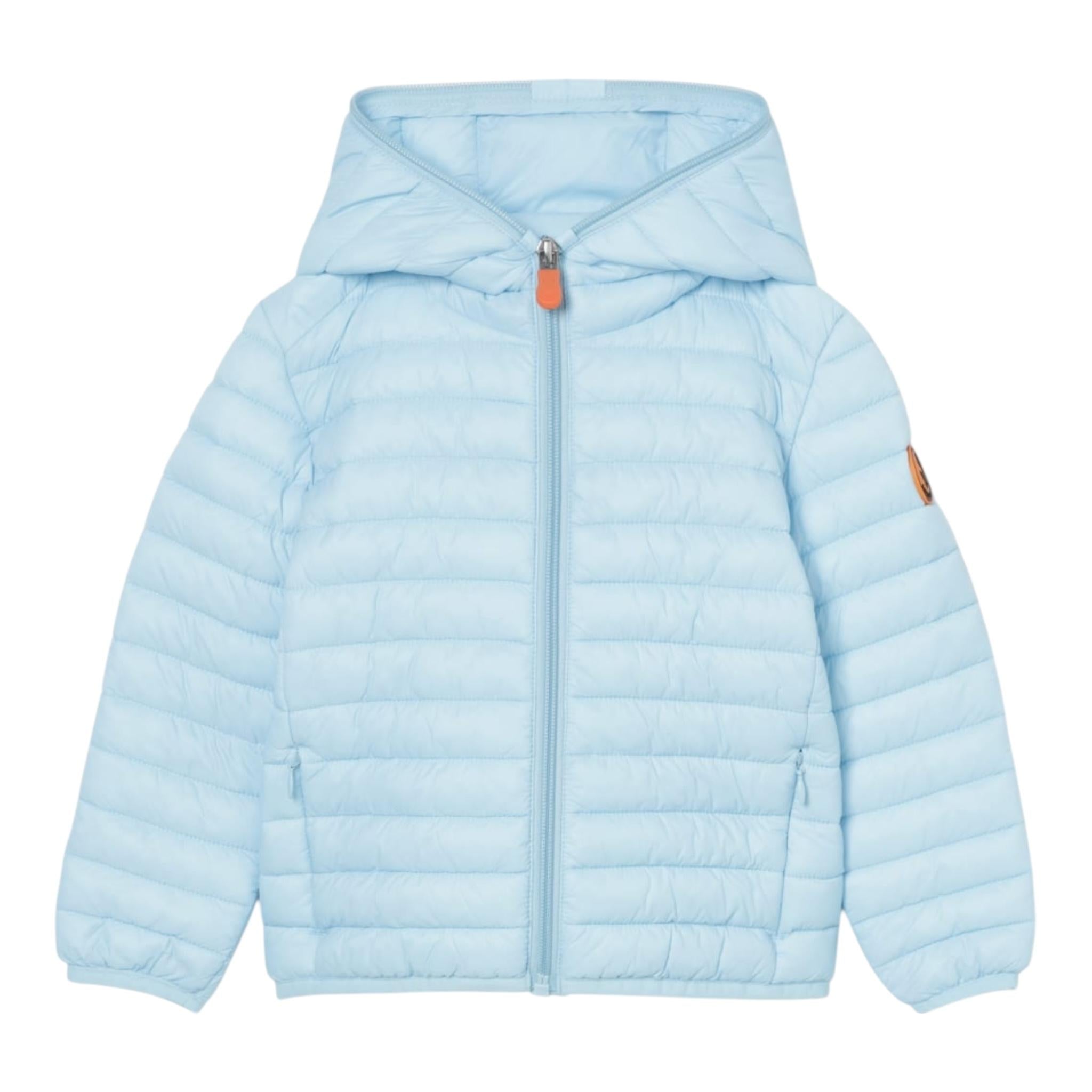 Save The Duck Giubbino Tinta Unita con Zip E Cappuccio per Neonato J30650 AZZURRO SAVE THE DUCK 