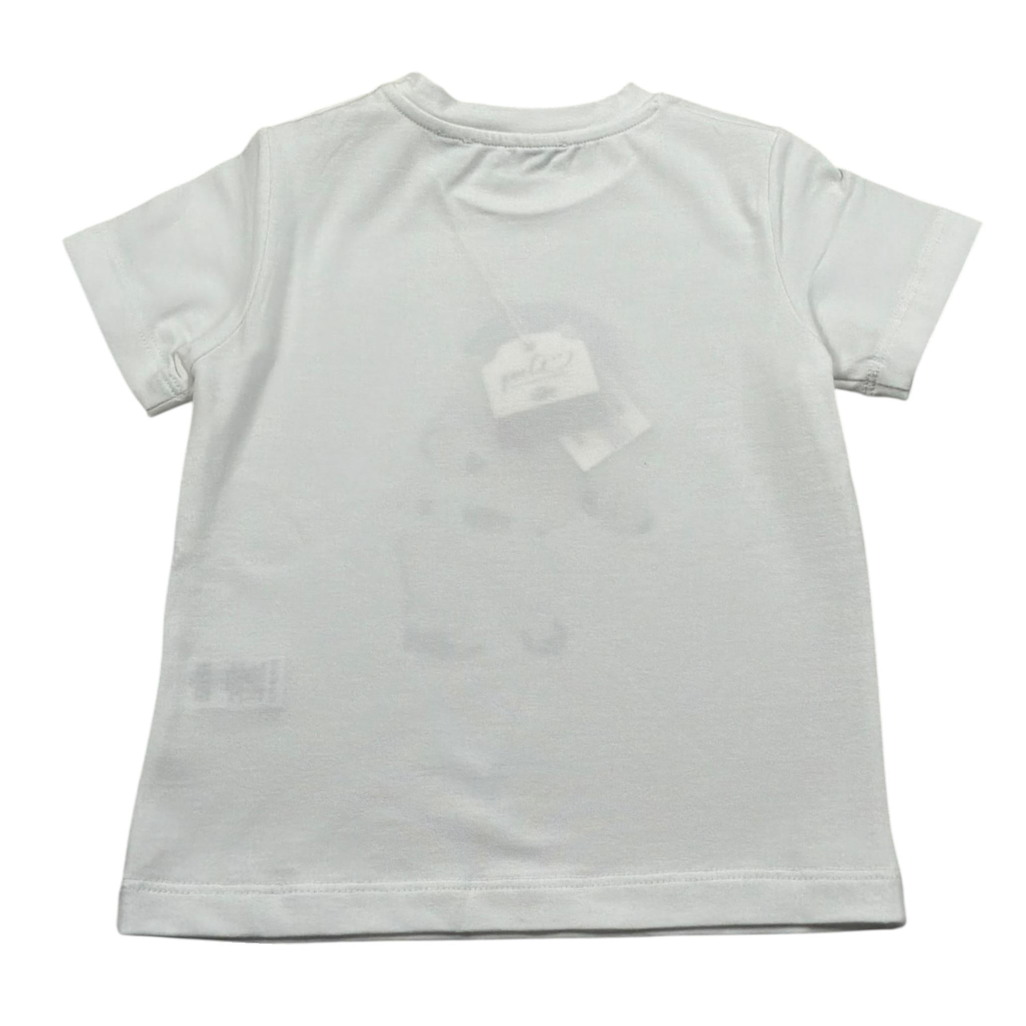 Per Te T-Shirt Girocollo Tinta Unit con Stampa Bianco per Neonato 341186 BIANCO PER TE 