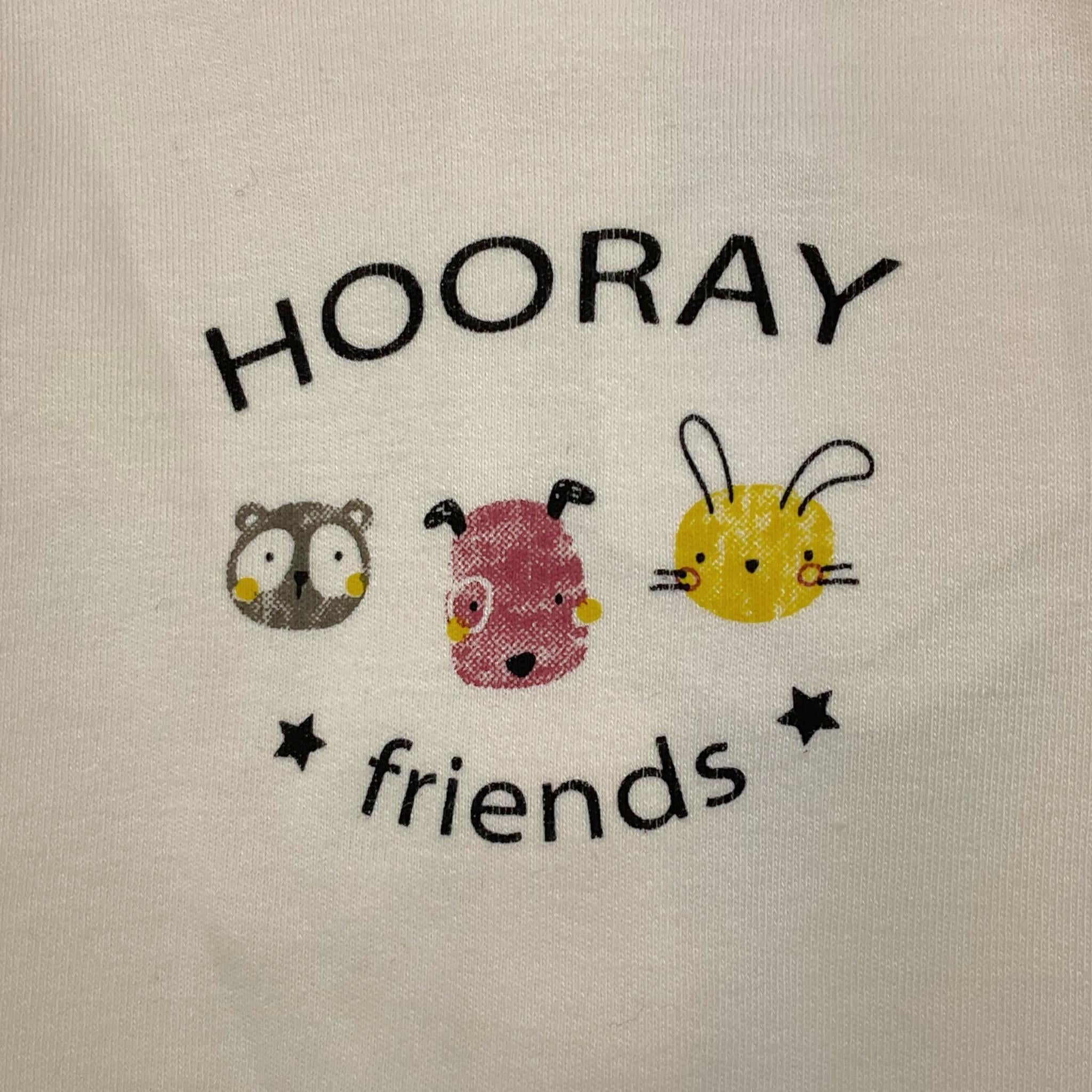 YATSI BABY completo 3pz pantalone-shirt-giubbino tinta unita con cappuccio bottoni e stampa Panna per Neonato 24431550 PANNA YATSI BABY 