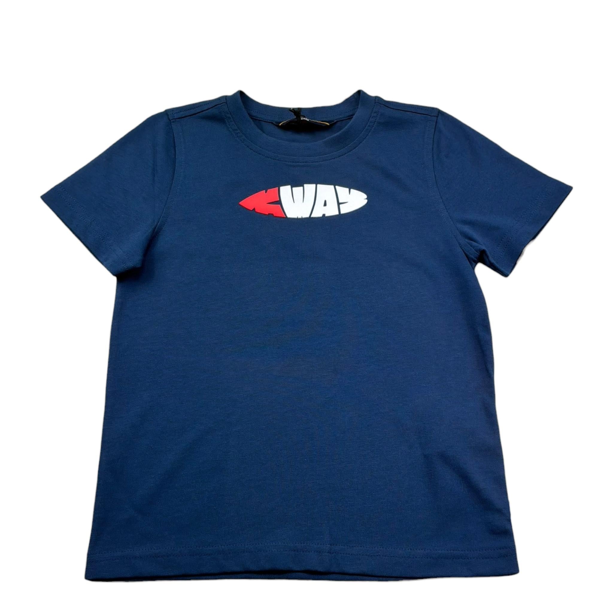 K-Way T-Shirt Girocollo Tinta Unita con Stampa per Bambino K1161XW BLU K-WAY 