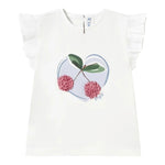 Mayoral T-Shirt Girocollo Tinta Unita con Stampa per Neonata 1042 BIANCO/AZZURRO MAYORAL 