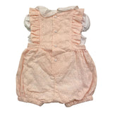 Barcellino Completo Pagliaccetto-Body Bicolore Bianco/Rosa per Neonata
