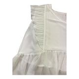 Please Camicia Giromanica Tinta Unita Bianco per Bambina