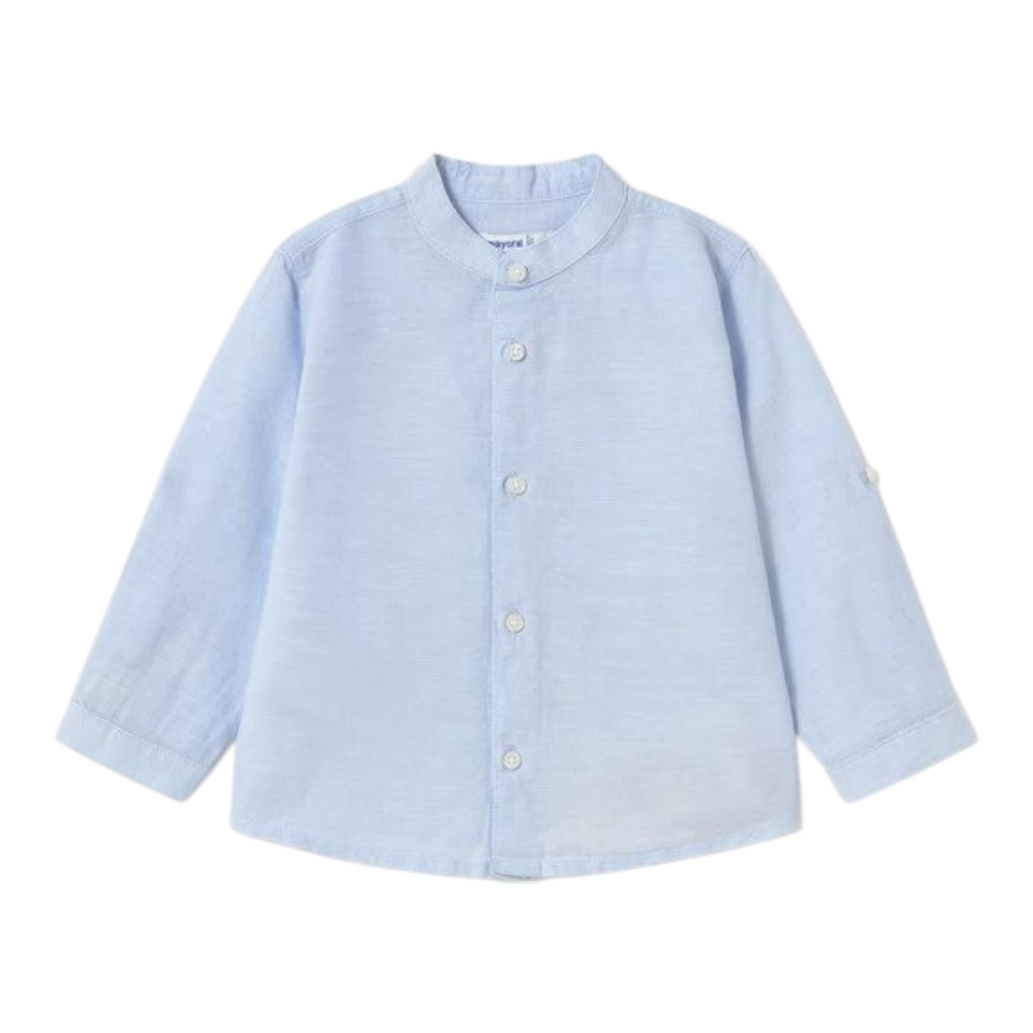 Mayoral Camicia Tinta Unita Manica Lunga per Neonato 1115 AZZURRO MAYORAL 