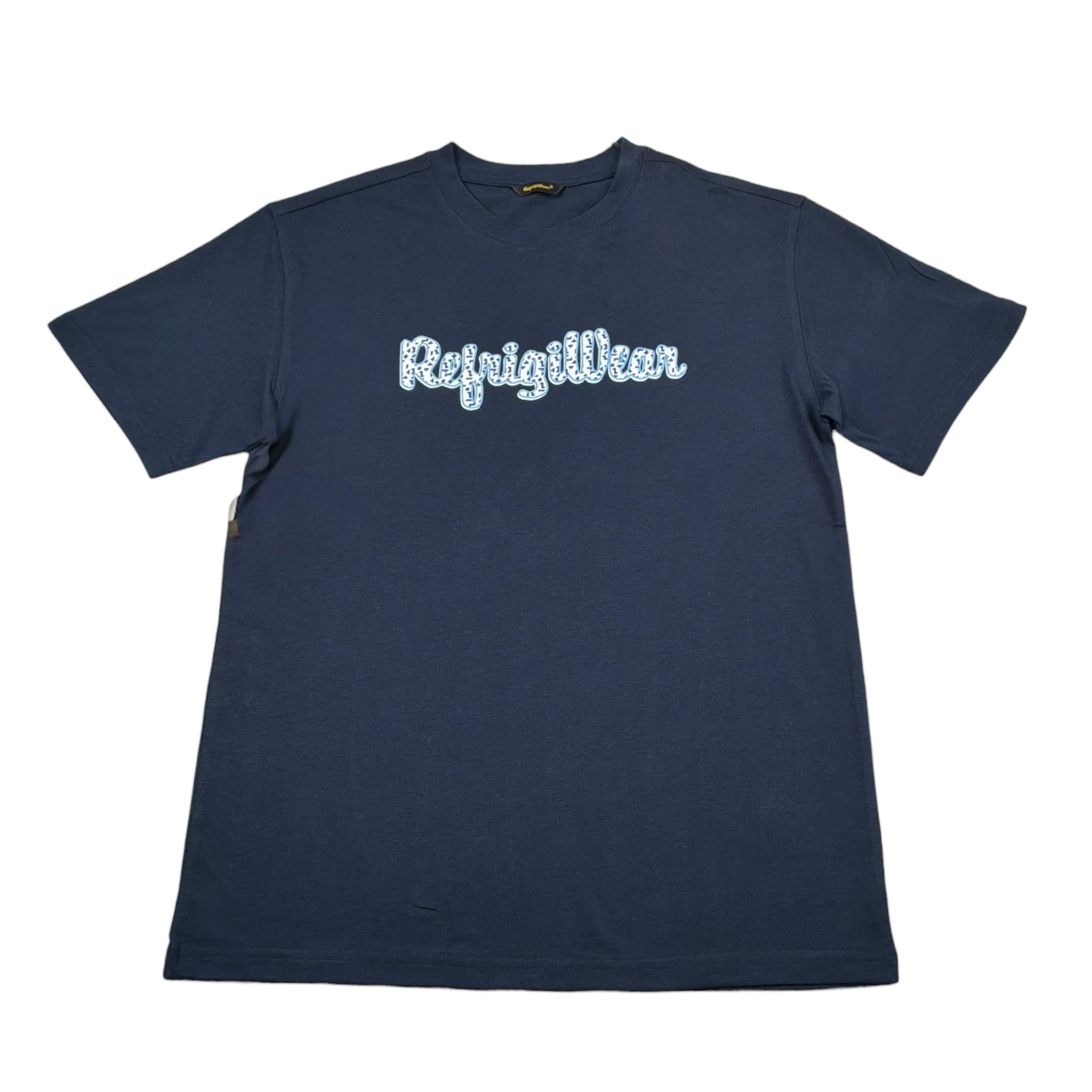 Refrigiwear T-Shirt Girocollo Tinta Unita con Stampa per Bambino 156TRMJS25 BLU REFRIGIWEAR 