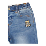 Moschino Jeans Tinta Unita con Elastico In Vita per Bambino MUP05FJX AZZURRO MOSCHINO 