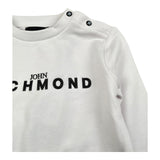 John Richmond Felpa Chiusa Girocollo Tinta Unita con Logo per Neonato RIP26036FE BIANCO JOHN RICHMOND 