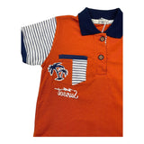 Emc Polo Mezza Manica Tinta Unita con Maniche In Contrasto Arancione per Bambino