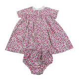 Teddy E Minou Set Abito-Coulotte Tinta Unita con Fantasia Fiori per Neonata E25AB023C0000 BIANCO TEDDY E MINOU 