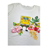 Monnalisa T.Shirt Girocollo Tinta Unita Co Stampa Spongbob per Bambina 665600S5 BIANCO MONNALISA 