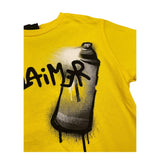 Disclaimer T-Shirt Girocollo Tinta Unita con Stampa per Bambino 25EDK585 GIALLO DISCLAIMER 