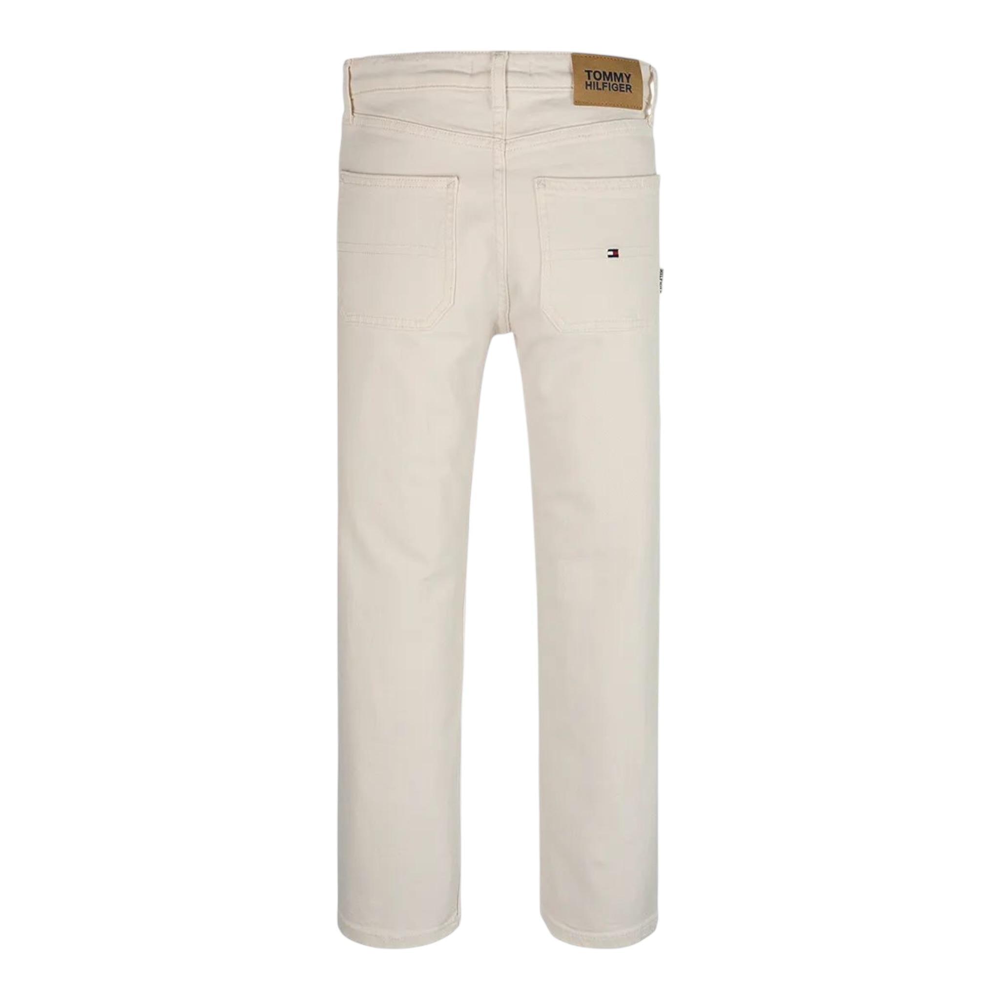 Tommy Hilfiger Pantalone Tinta Unita con 5 Tasche per Bambino KB0KB09330 BEIGE TOMMY HILFIGER 