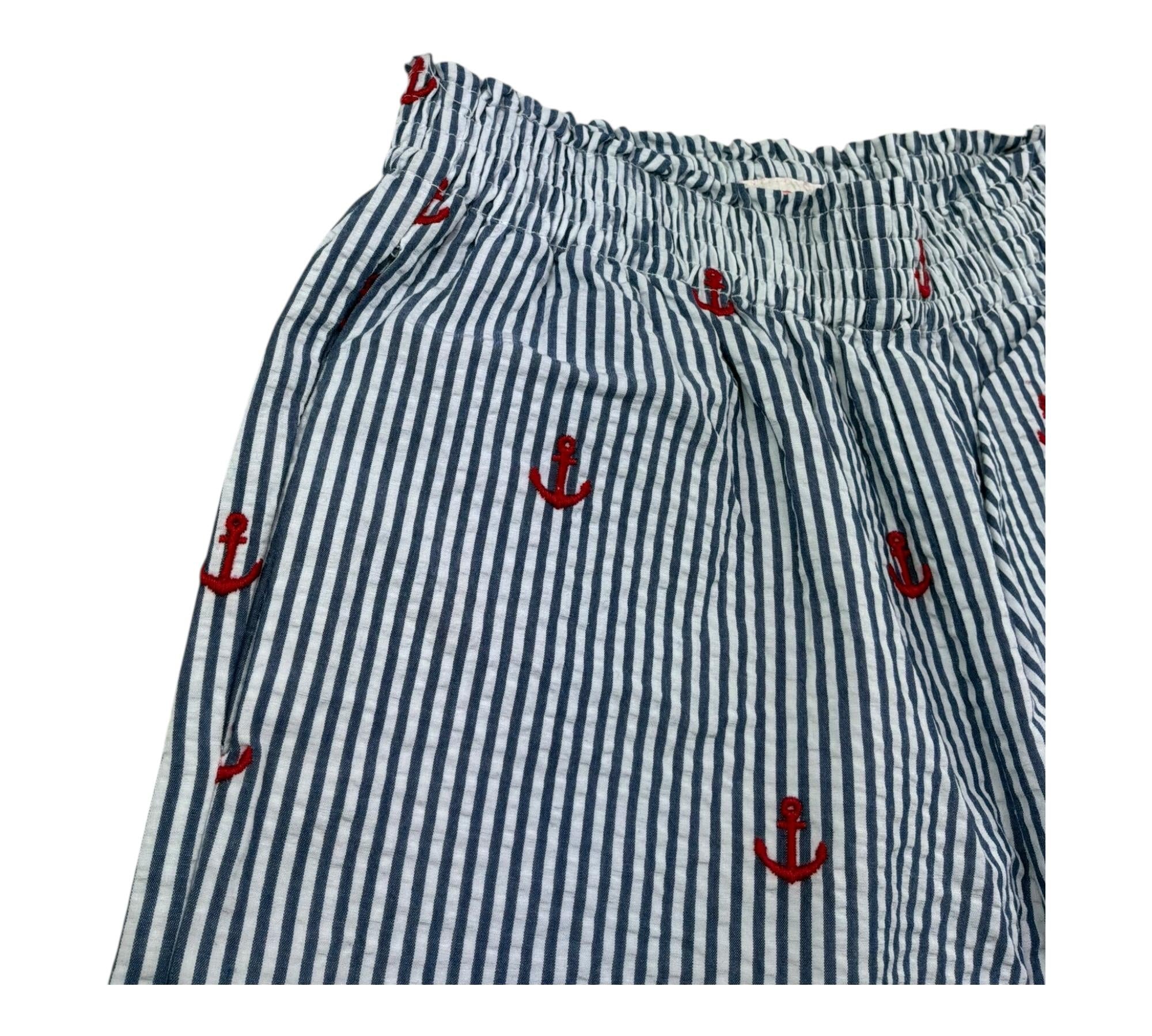 Saint Barth Pantalone Modello Palazzo Fantasia A Righe per Bambina PATRICIAJR BIANCO/BLU SAINT BARTH 