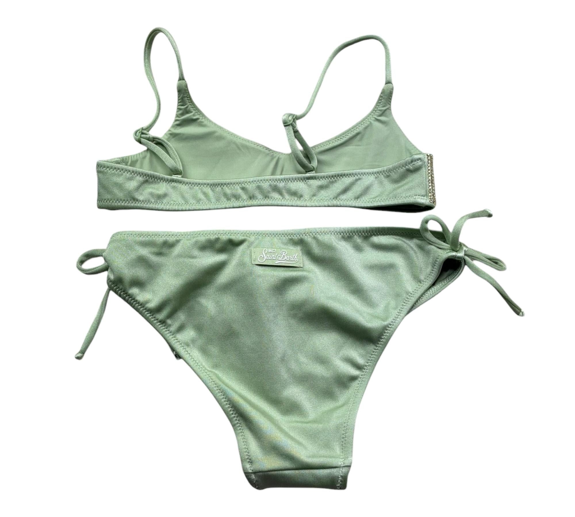 Saint Barth Costume 2 Pezzi Fascia-Mutandina per Bambina SHINY VERDE SAINT BARTH 