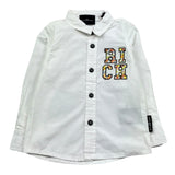 John Richmond Camicia Manica Lunga Tinta Unita con Logo per Neonato RIP25056CAN BIANCO JOHN RICHMOND 