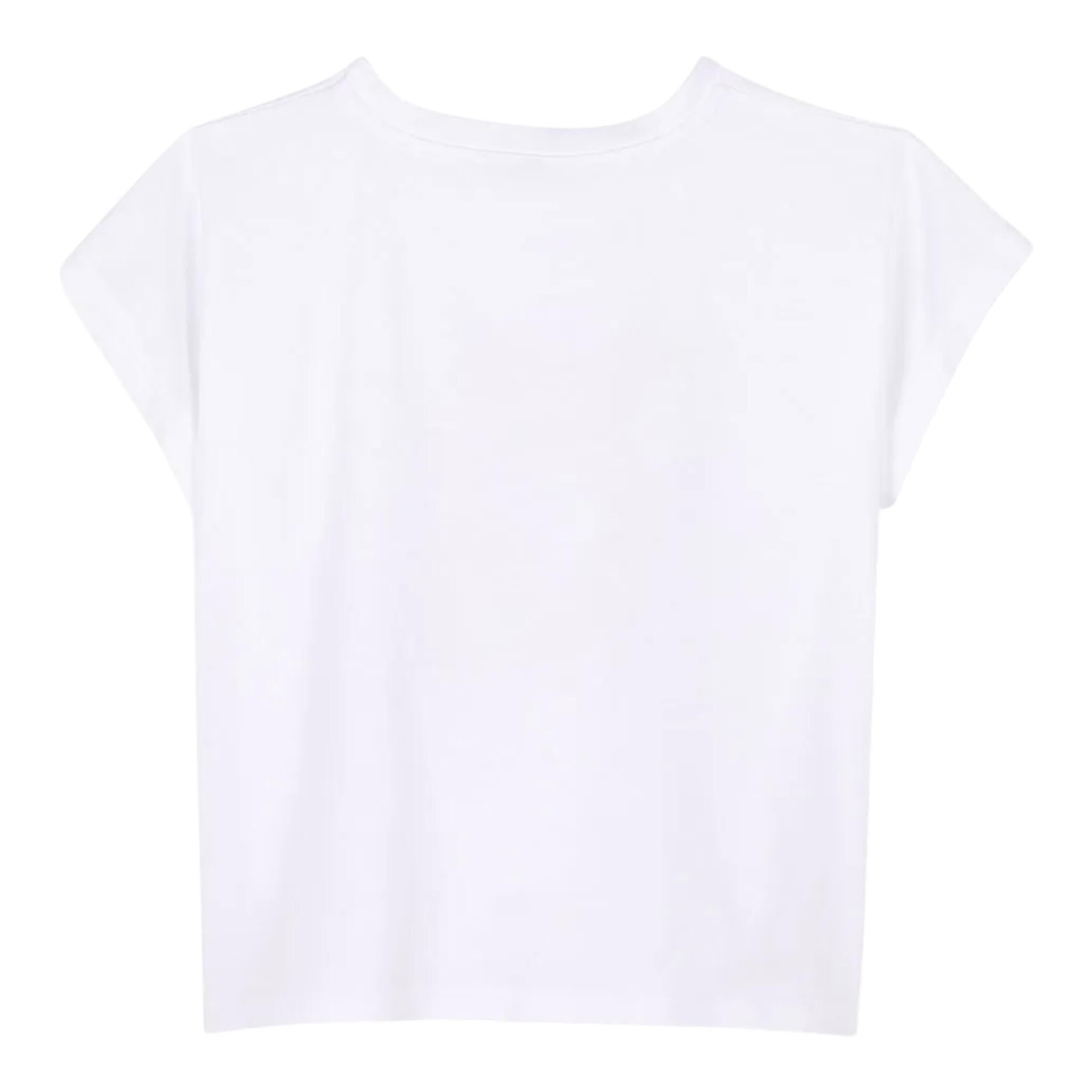 Dkny T-Shirt Girocollo Tinta Unita con Stampa per Bambina D62309 BIANCO DKNY 