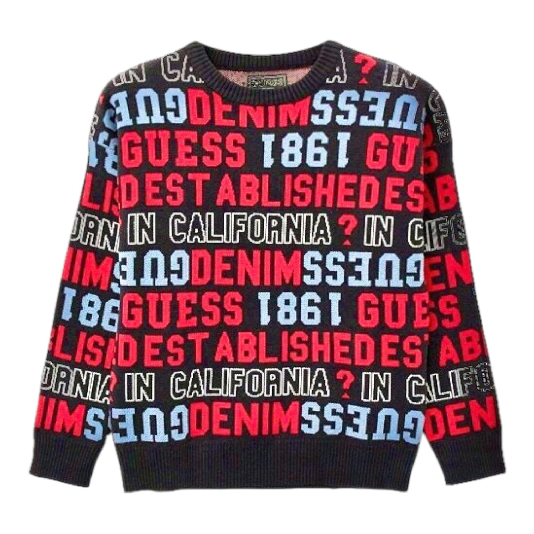 GUESS maglia girocollo tinta unita con stampa Nero per Bambino NRYR00Z3GV0 NERO GUESS 