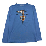 TRUSSARDI shirt girocollo tinta unita con stampa logo Azzurro per Bambino TBA25016 AZZURRO TRUSSARDI 