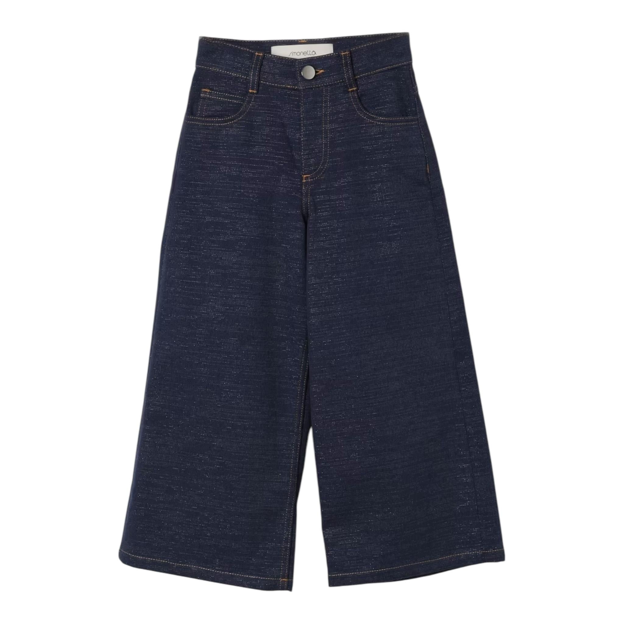 SIMONETTA jeans tinta unita modello palazzo Blu per Bambina SV6A10 BLU SIMONETTA 