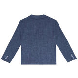 Die Eule Einreihige Blaue Einfarbige Jacke Für Jungen