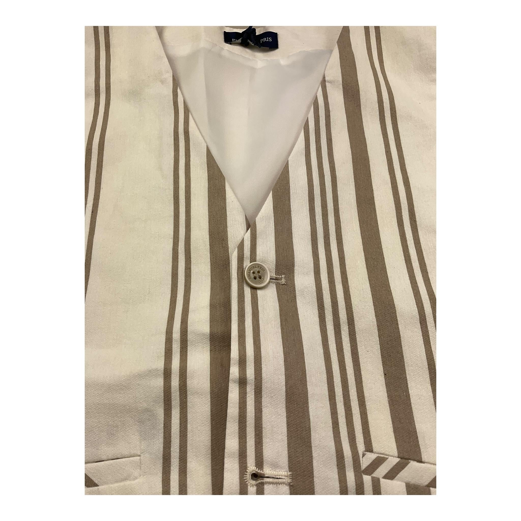 Emanuel Pris Gilet Fantasia A Righe per Bambino EPC2067R BIANCO/BEIGE EMANUEL PRIS 