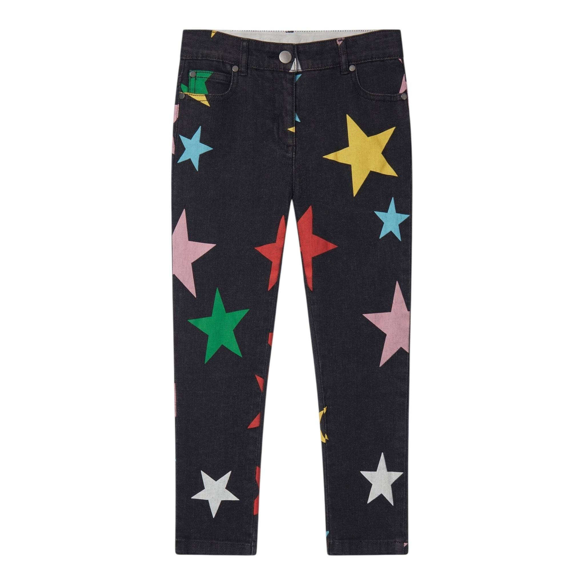 STELLA McCARTNEY jeans tinta unita con fantasia stelle Nero per Bambina TV6B90 NERO STELLA McCARTNEY 