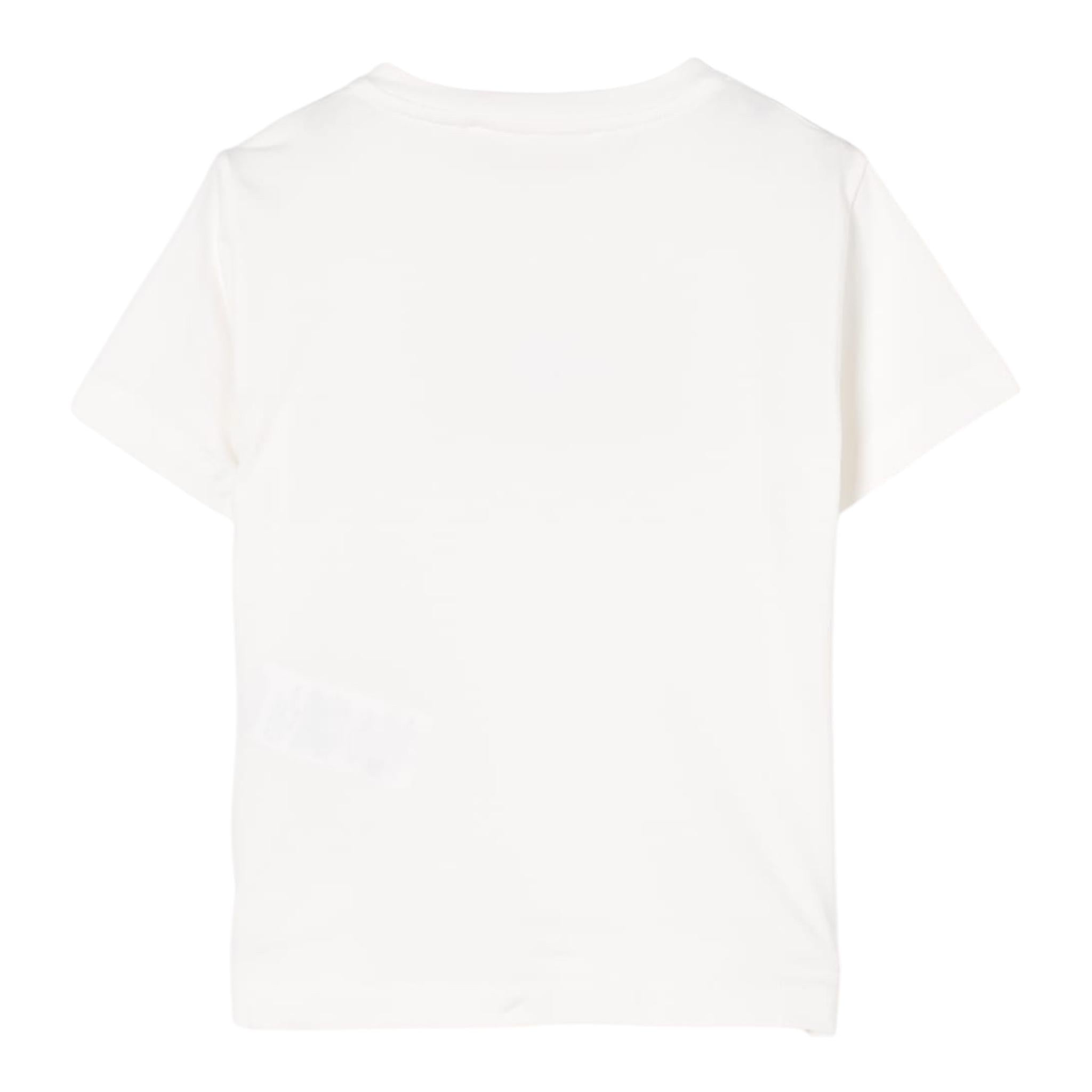 Elisabetta Franchi T-Shirt Girocollo Tinta Unita con Applicazioni Brillantini per Bambina EFTS239 BIANCO ELISABETTA FRANCHI 