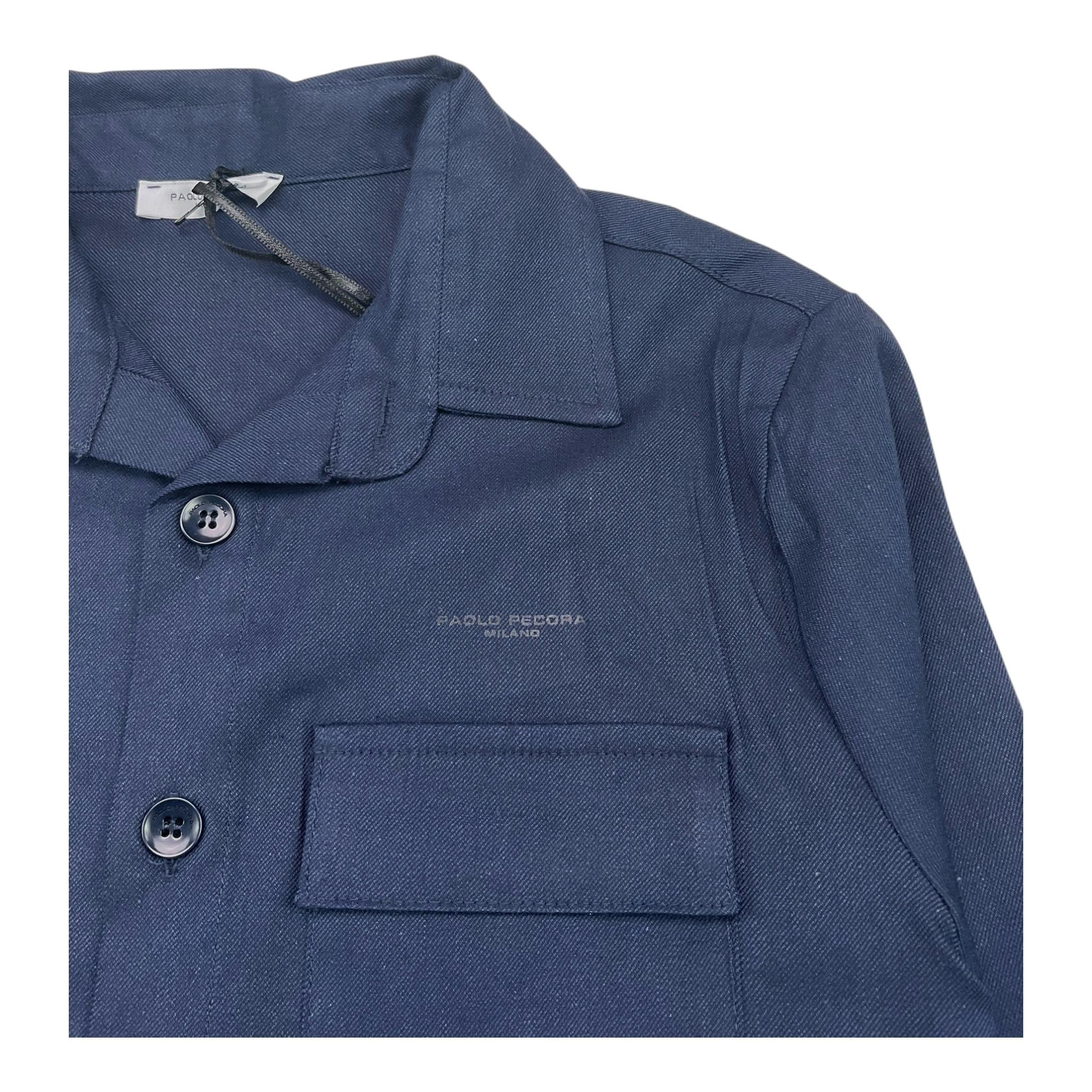 Paolo Pecora Camicia Manica Lunga Tinta Unita per Bambino PP4075 BLU PAOLO PECORA 