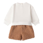 SARABANDA completo 2pz bicolore felpa-short Bianco/cammello per Bambina 0A275 BIANCO/CAMMELLO SARABANDA 